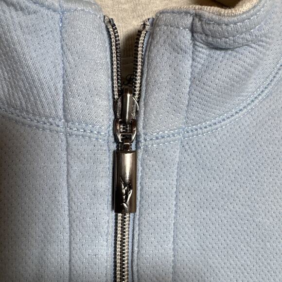 Tommy Bahama Men’s Reversible 1/4 Zip Pull Over Sweater light Blue /Light Gray M - Picture 3 of 9